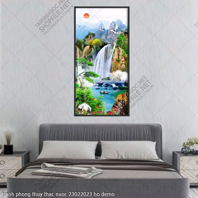 tranh phong thuy thac nuoc 23022023 ho